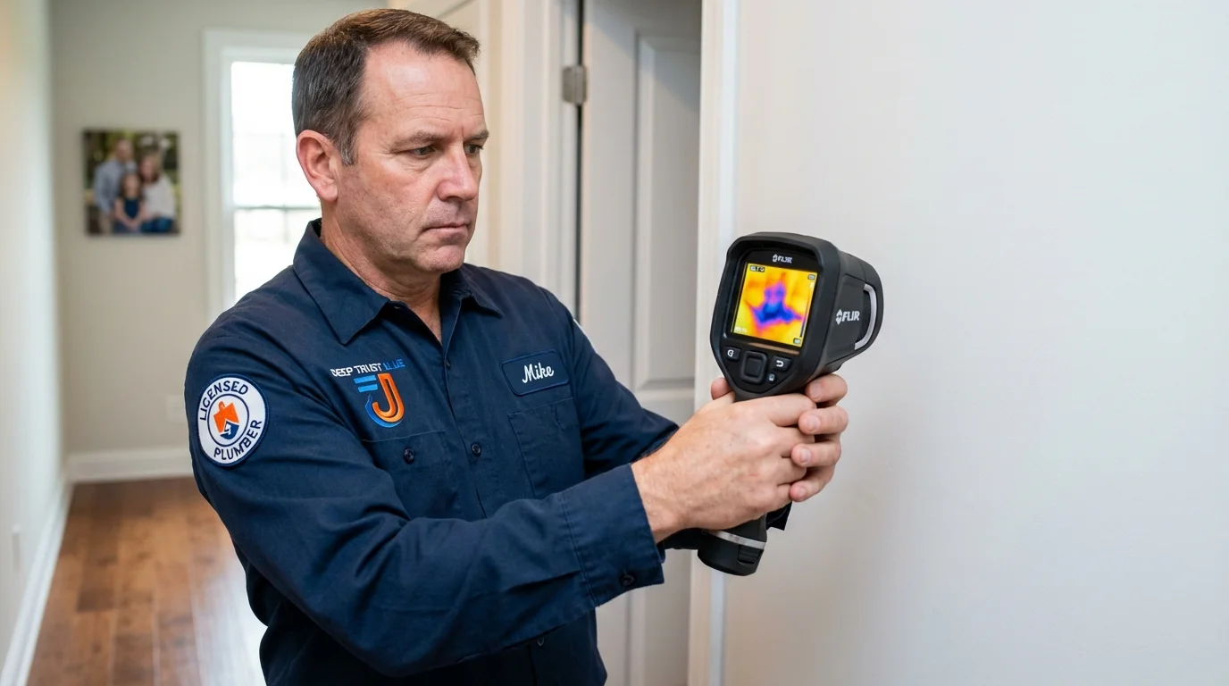 Thermal imaging leak detection by Johns Plumbing LLC in Sharpsville